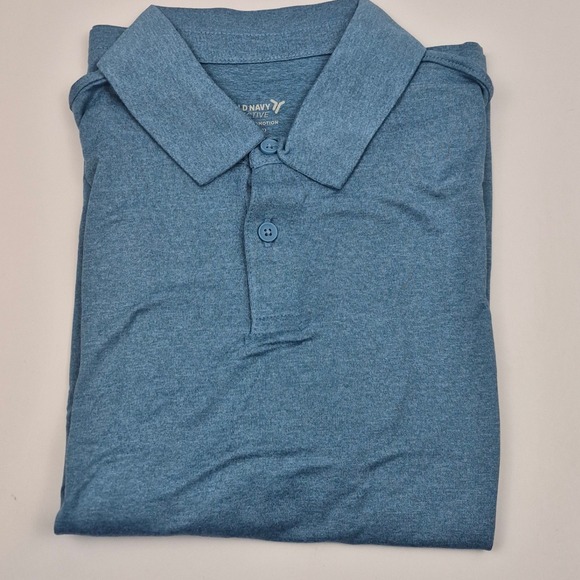 Old Navy Active‎ Polo Shirt CloudMotion Go-Dry Blue Youth Size M (8) Uniform NWT - Picture 1 of 10